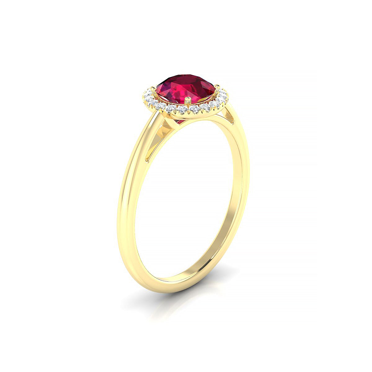 Solar | 18k Yellow Gold 6 mm Round Ruby Ring