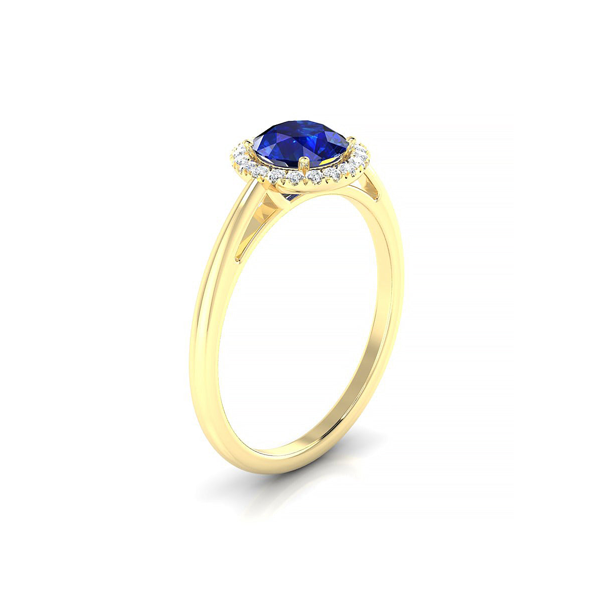 Solar | 18k Yellow Gold 6 mm Round Sapphire Ring