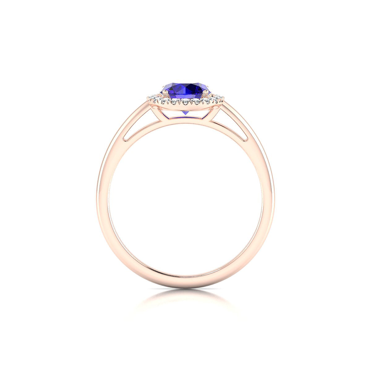 Solar | 18k Rose Gold 6 mm Round Tanzanite Ring