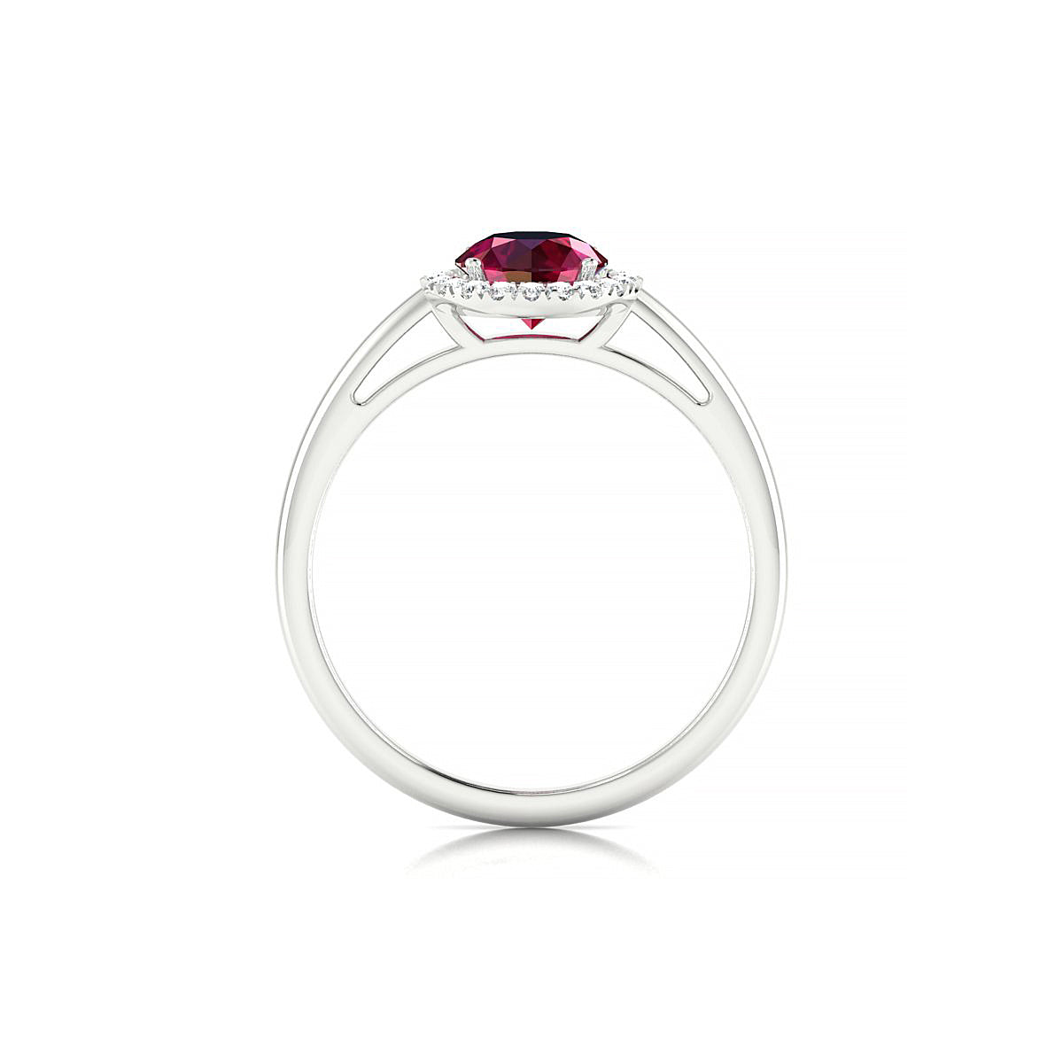 Solar | 18k White Gold 6 mm Round Ruby Ring