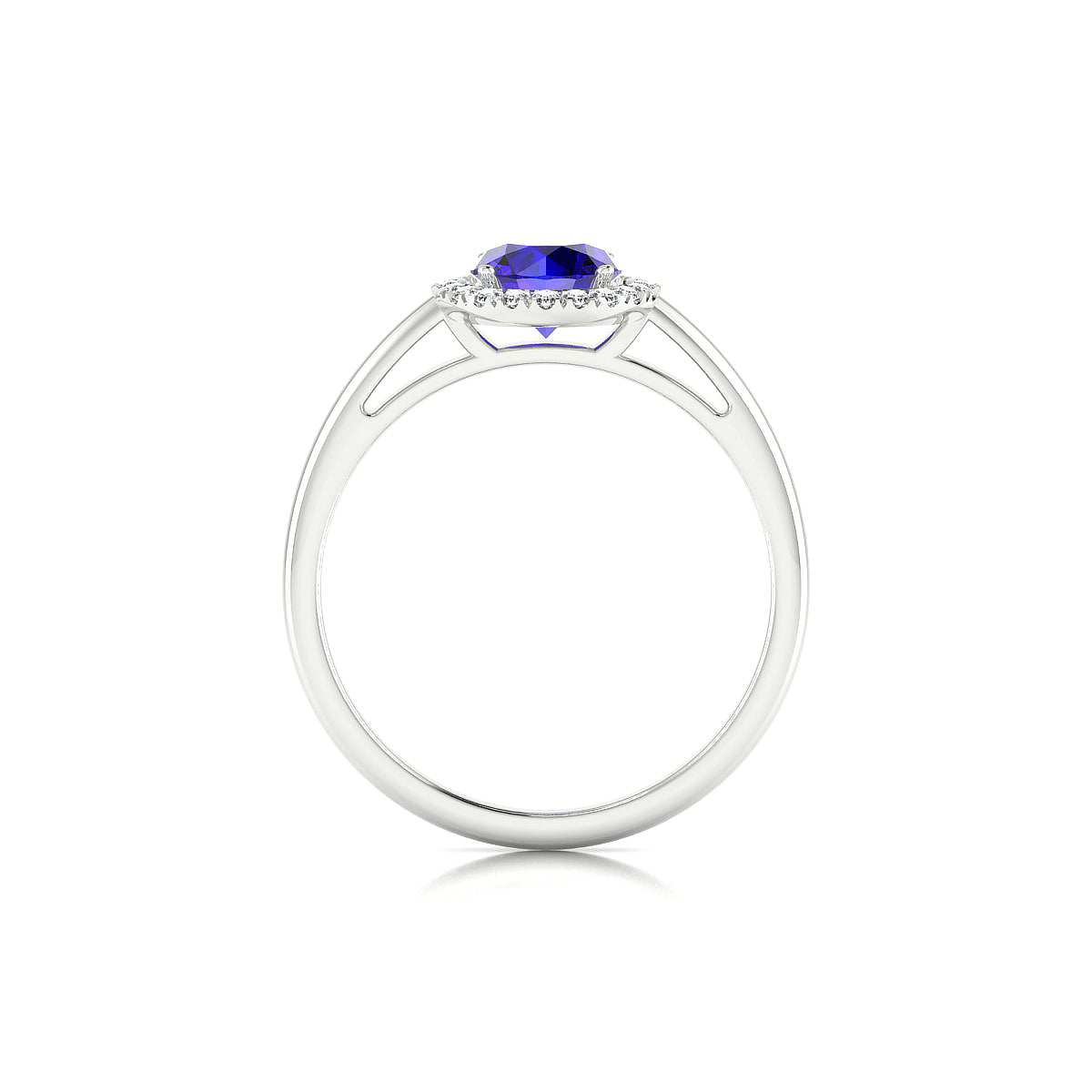 Solar | 18k White Gold 6 mm Round Tanzanite Ring