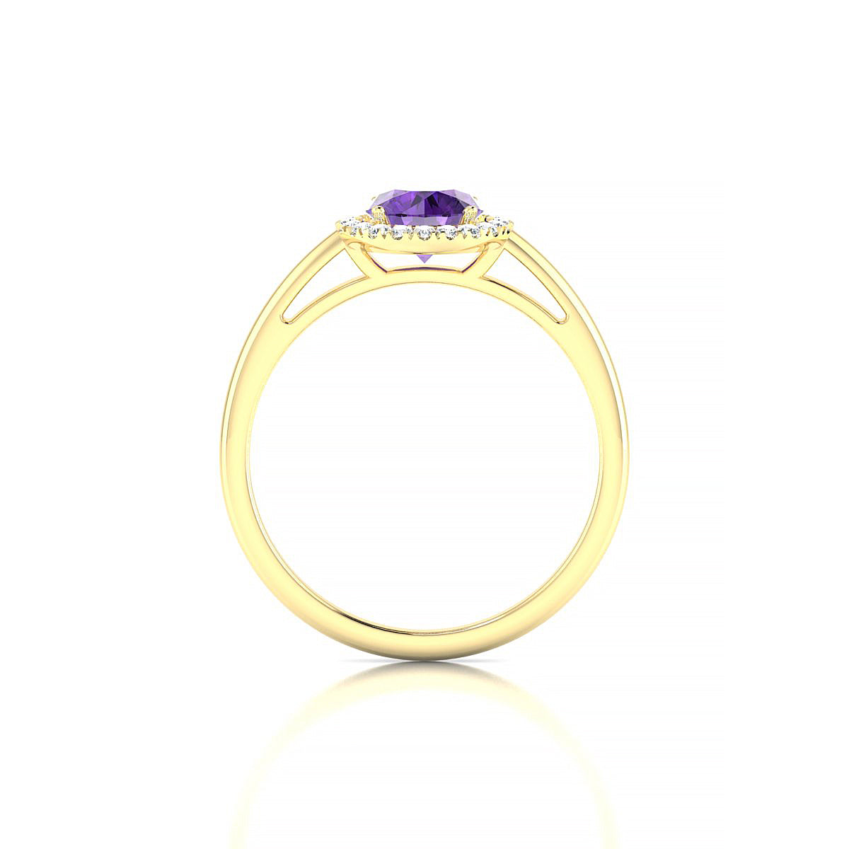 Solar | 18k Yellow Gold 6 mm Round Amethyst Ring