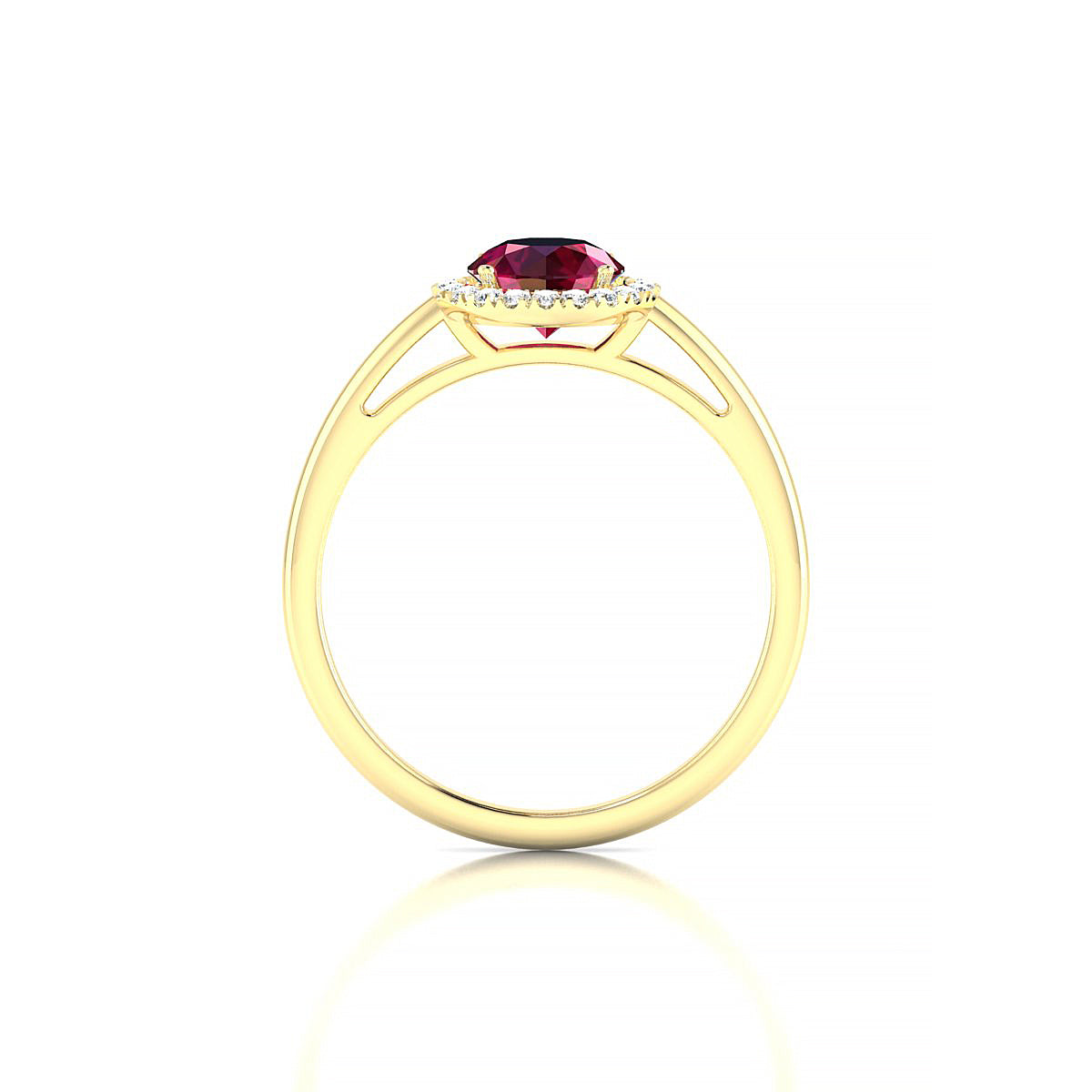 Solar | 18k Yellow Gold 6 mm Round Ruby Ring
