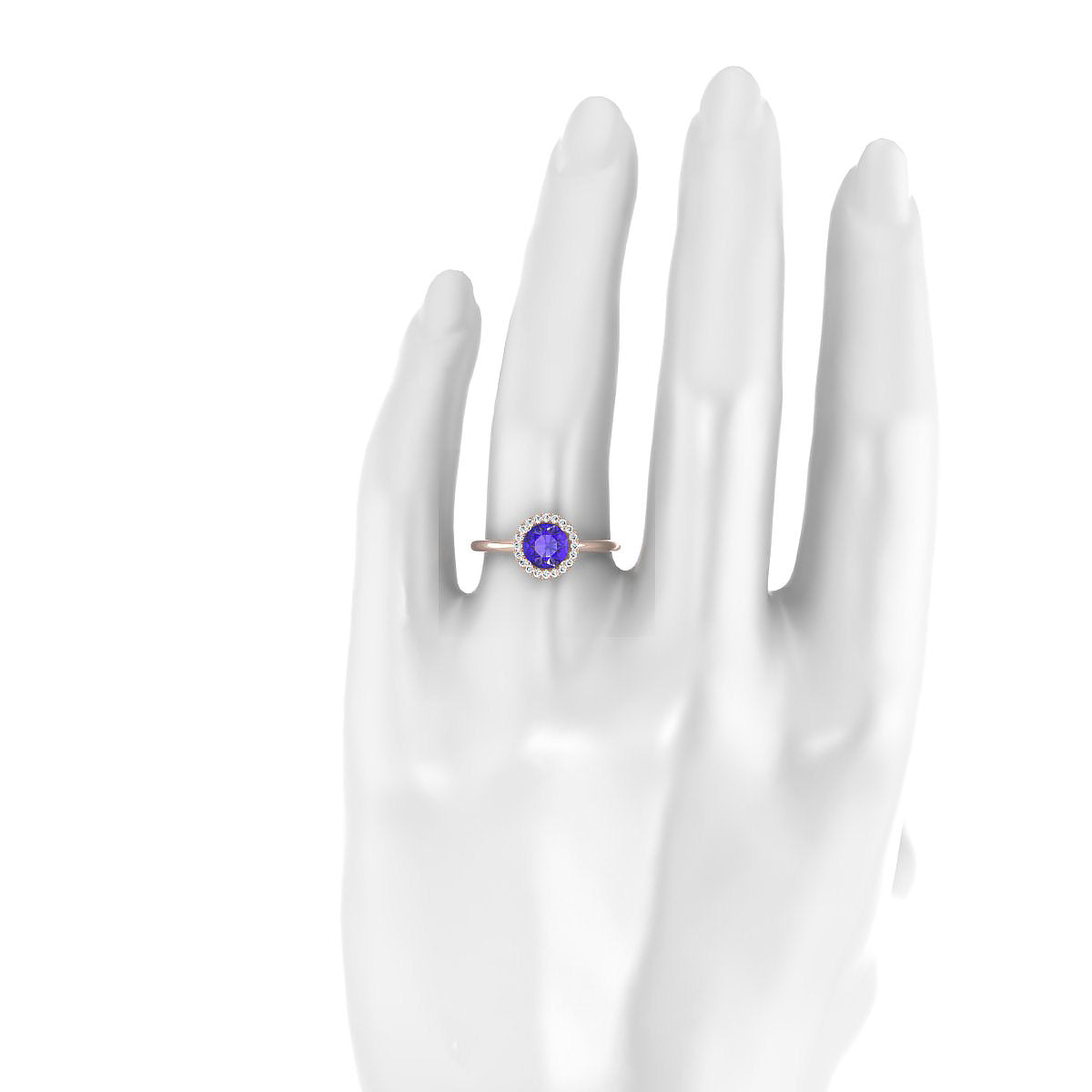 Solar | 18k Rose Gold 6 mm Round Tanzanite Ring