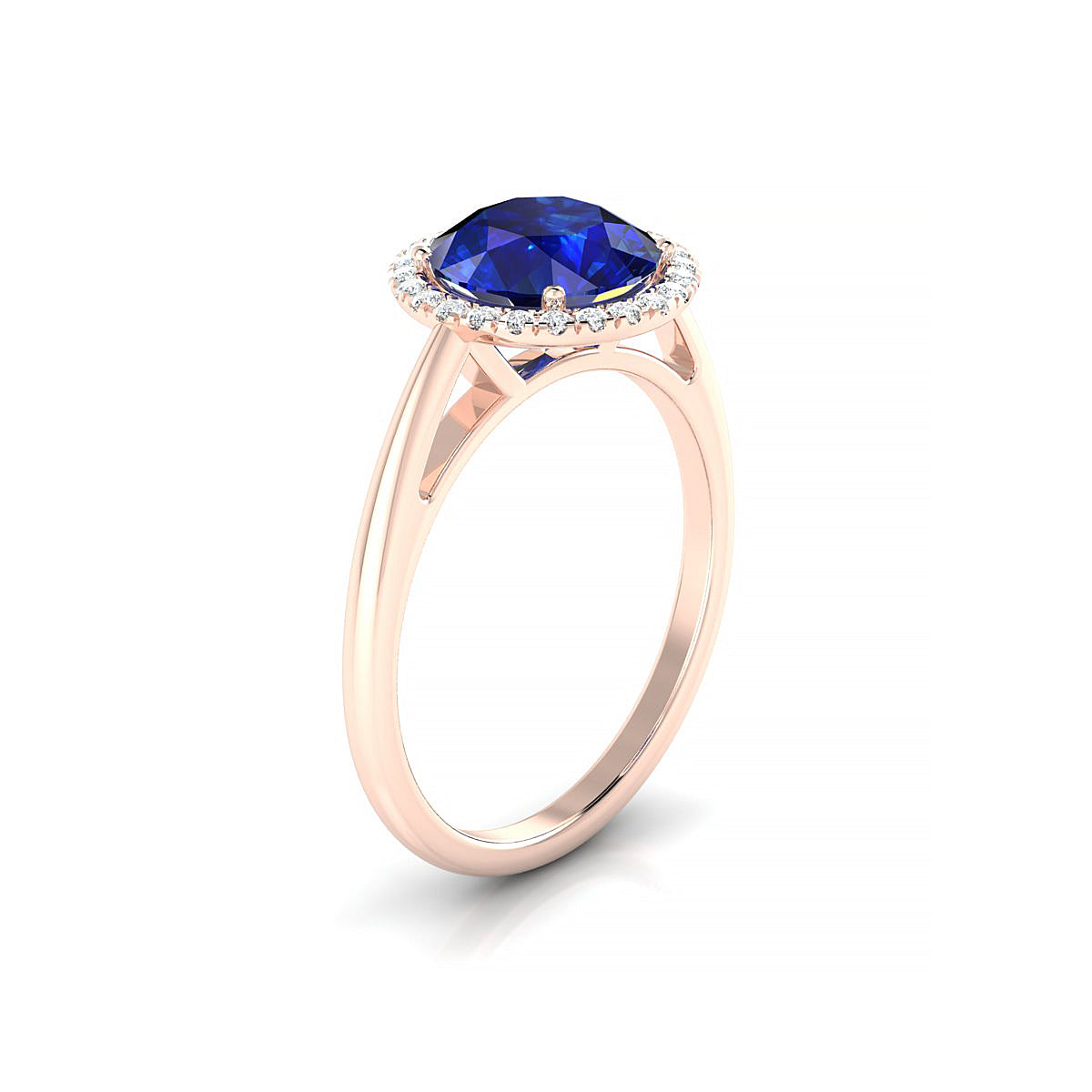 Solar | 18k Rose Gold 8 mm Round Sapphire Ring