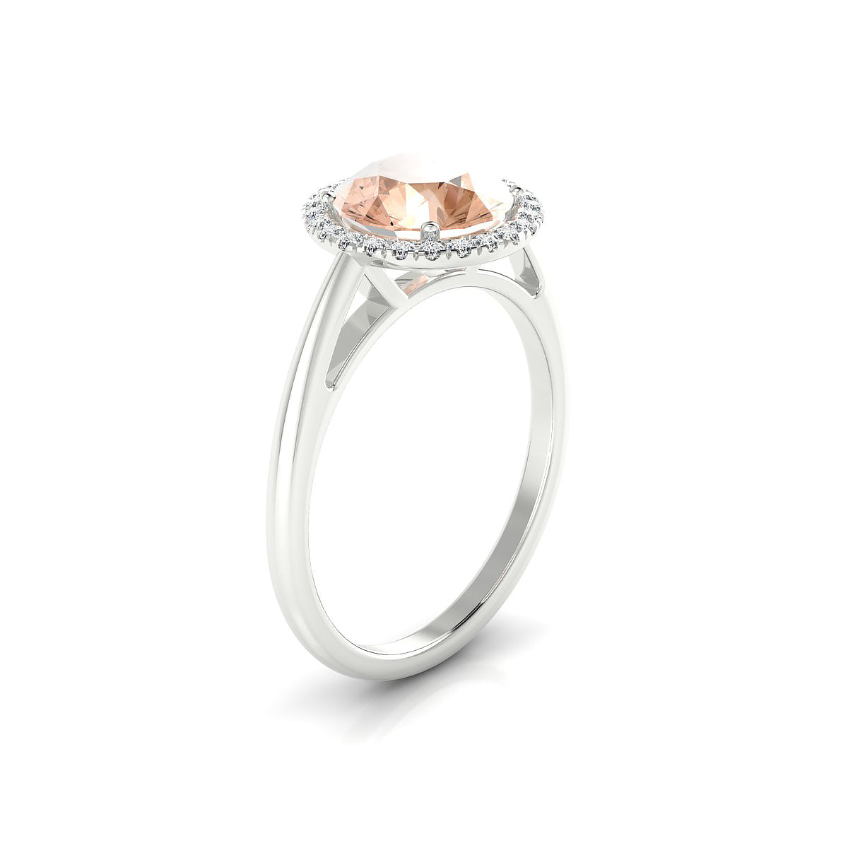 Solar | 18k White Gold 8 mm Round Morganite Ring