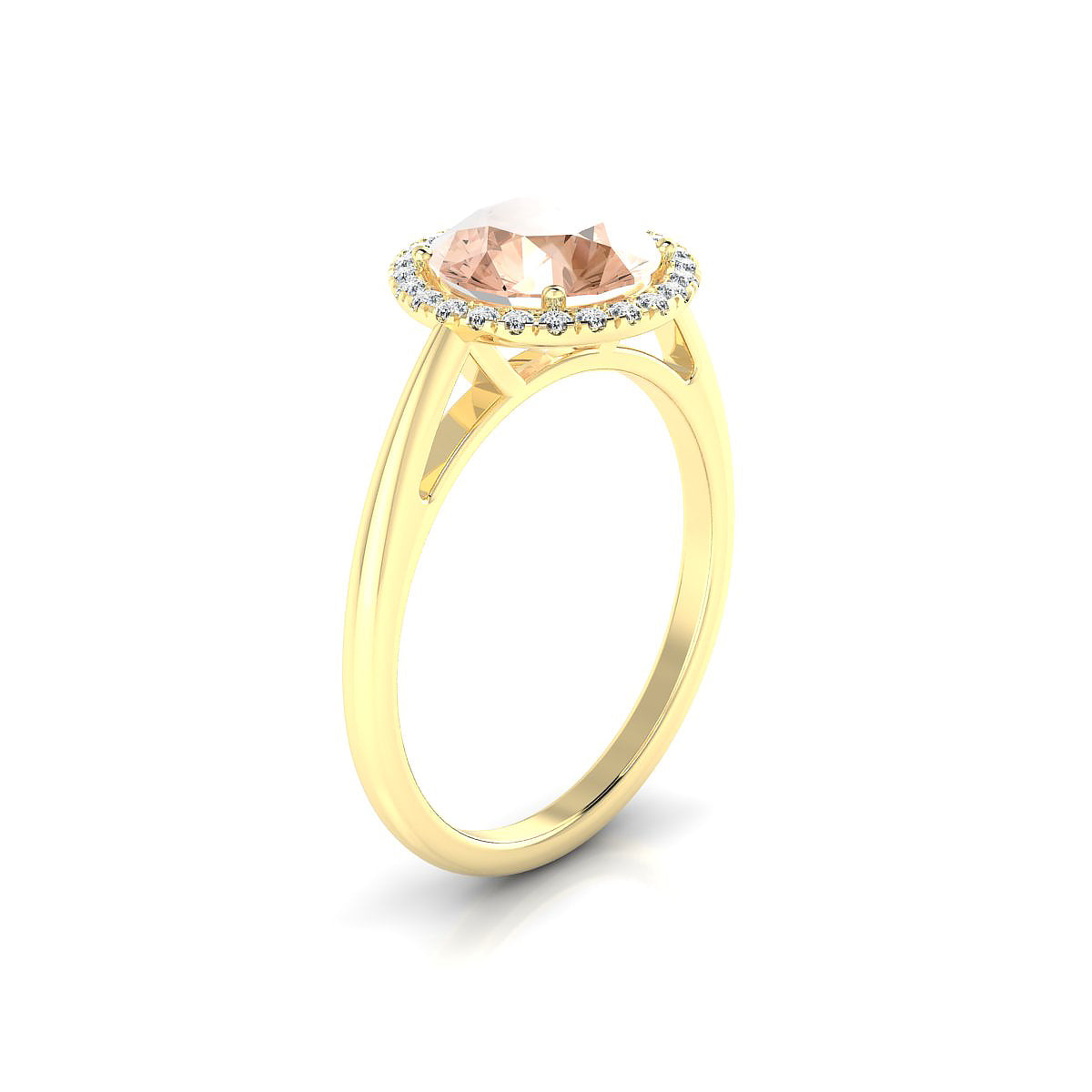 Solar | 18k Yellow Gold 8 mm Round Morganite Ring