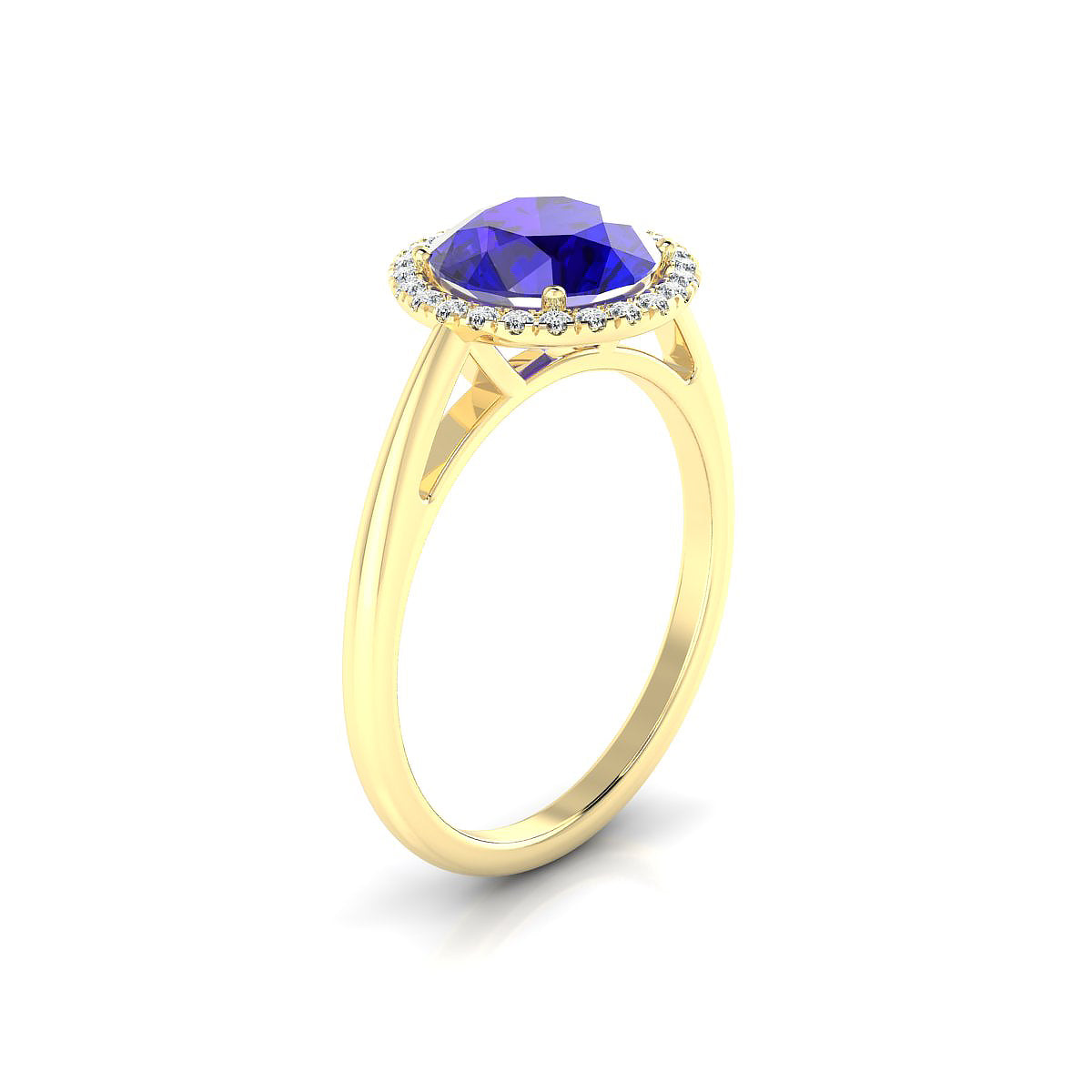 Solar | 18k Yellow Gold 8 mm Round Tanzanite Ring