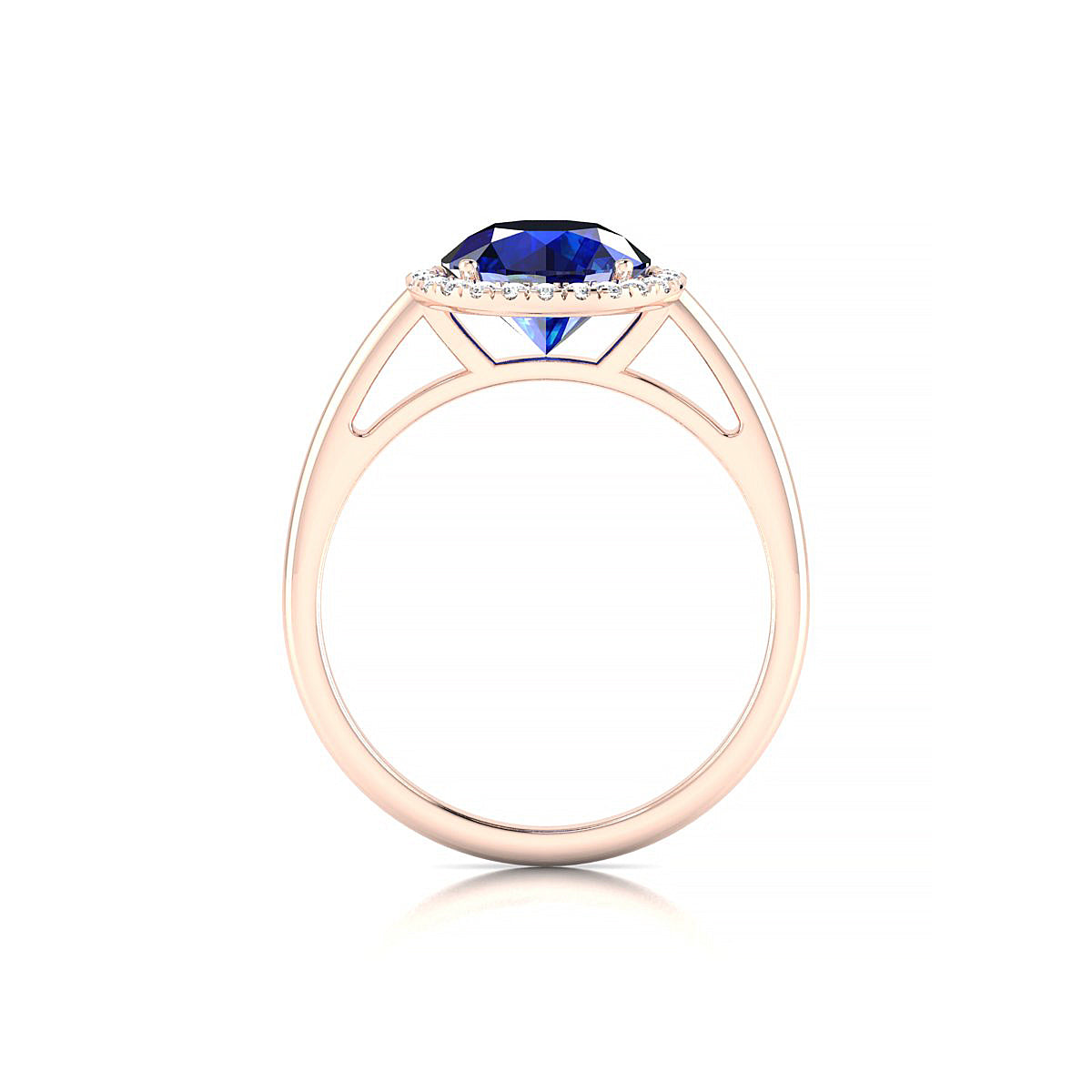 Solar | 18k Rose Gold 8 mm Round Sapphire Ring