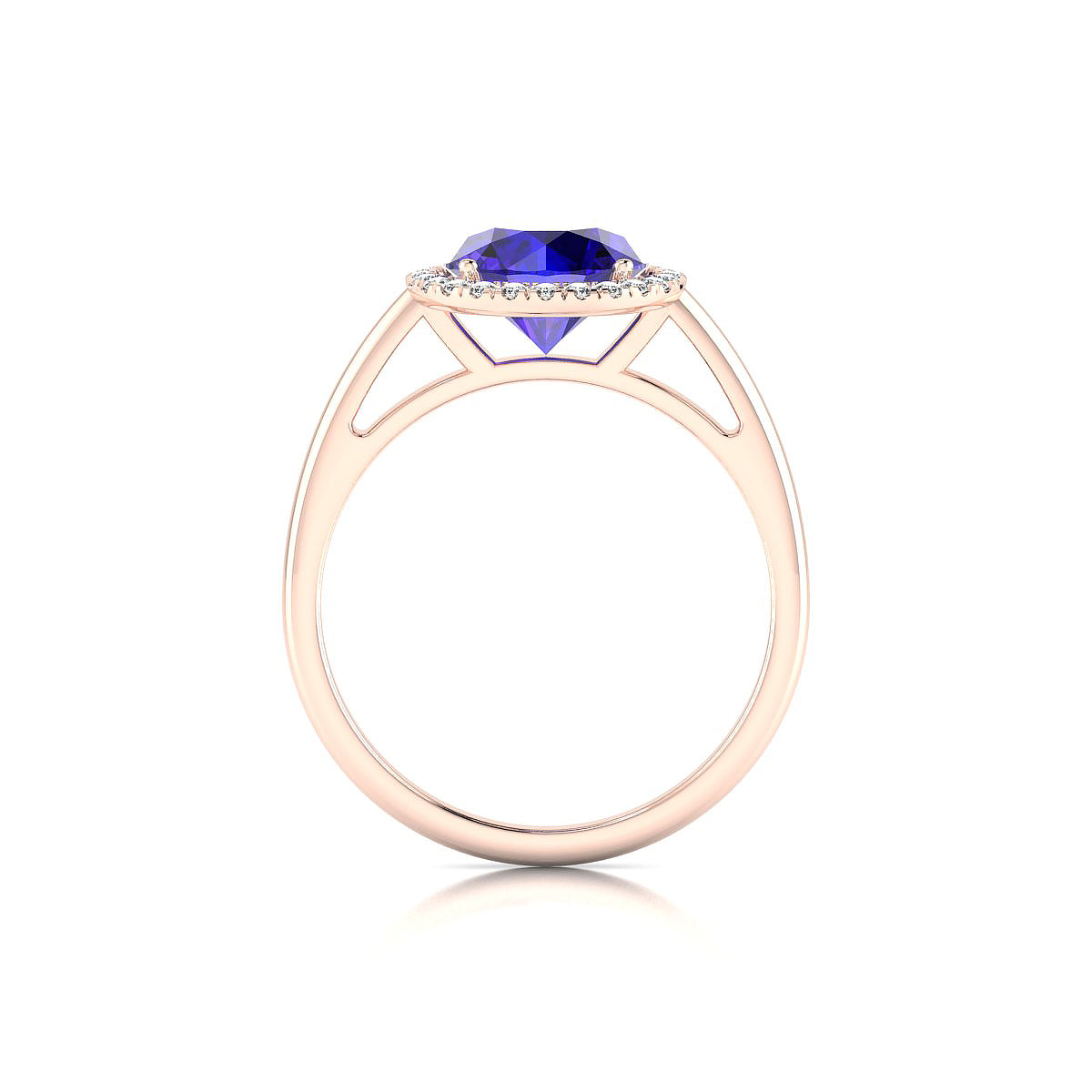 Solar | 18k Rose Gold 8 mm Round Tanzanite Ring