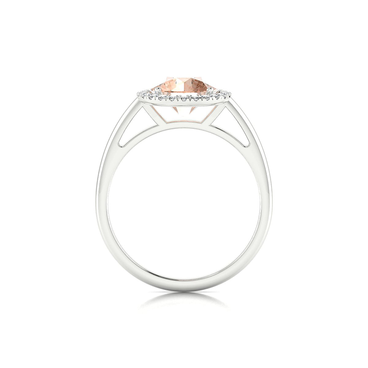 Solar | 18k White Gold 8 mm Round Morganite Ring