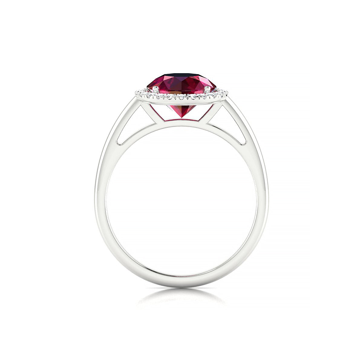 Solar | 18k White Gold 8 mm Round Ruby Ring