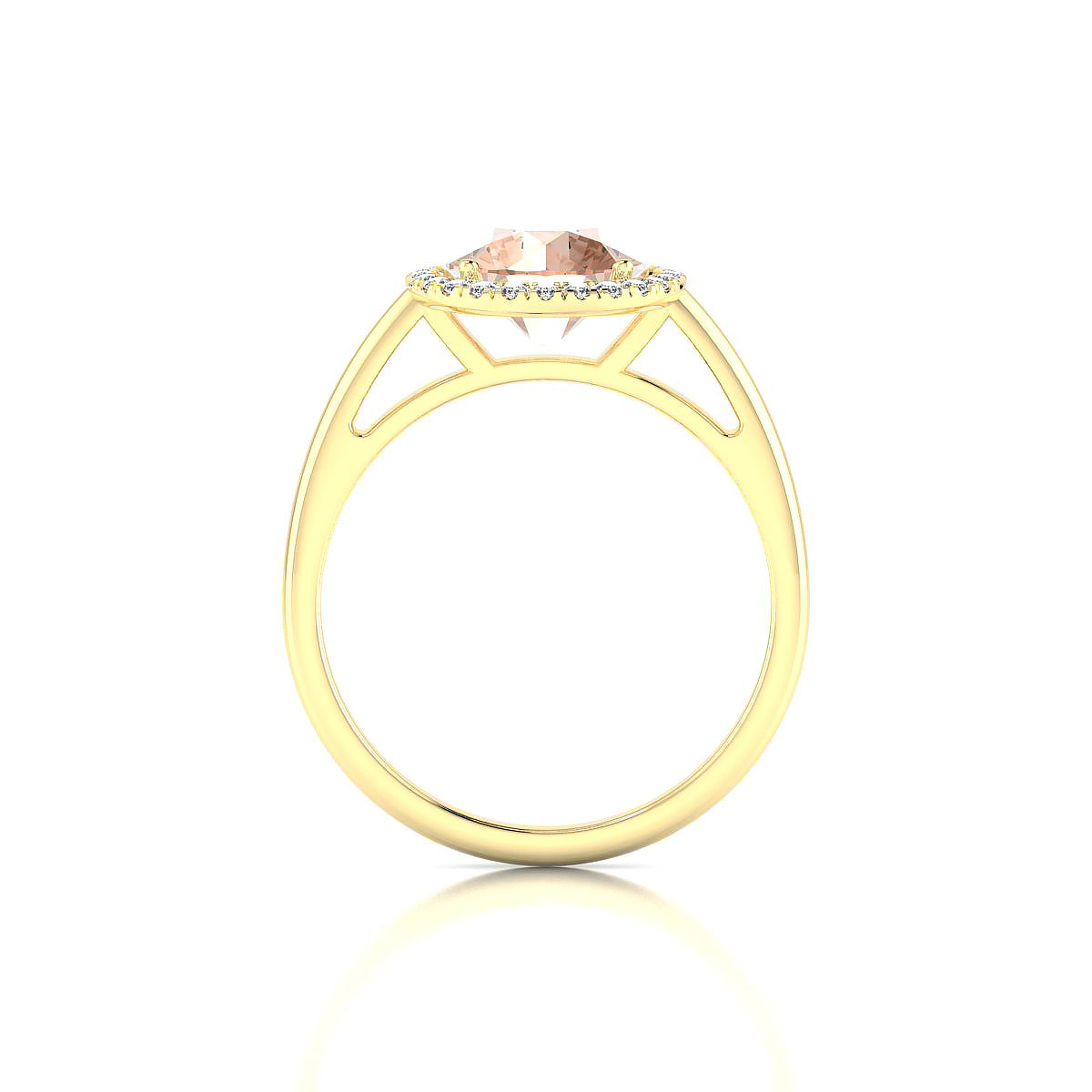 Solar | 18k Yellow Gold 8 mm Round Morganite Ring