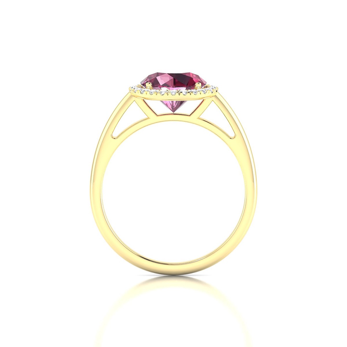 Solar | 18k Yellow Gold 8 mm Round Rhodolite Ring