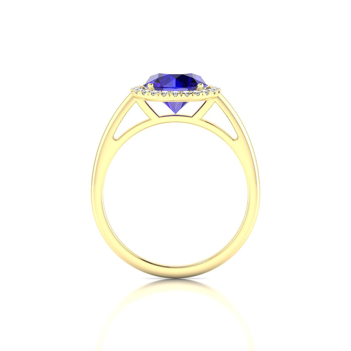 Solar | 18k Yellow Gold 8 mm Round Tanzanite Ring