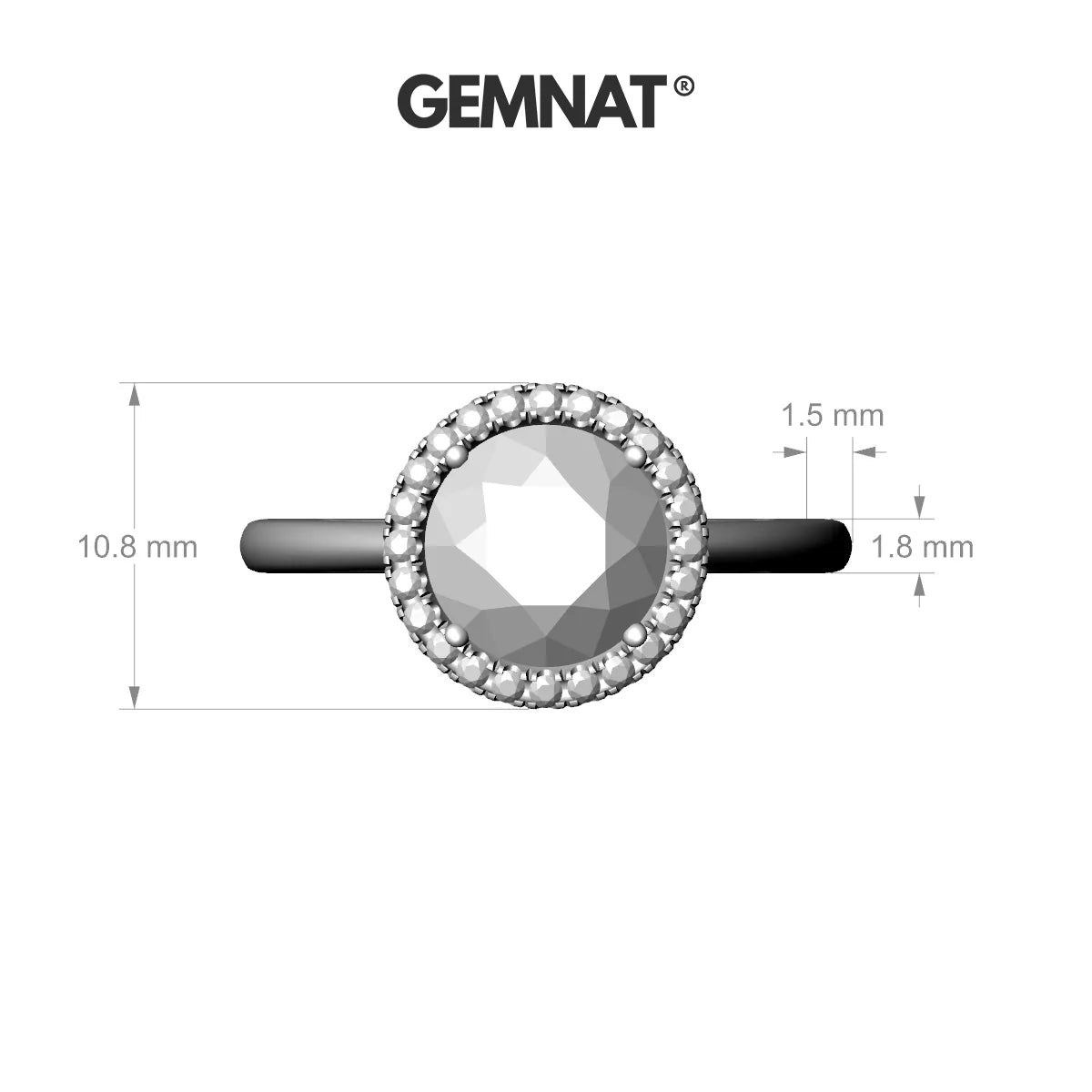Solar | 18k Rose Gold 8 mm Round Emerald Ring