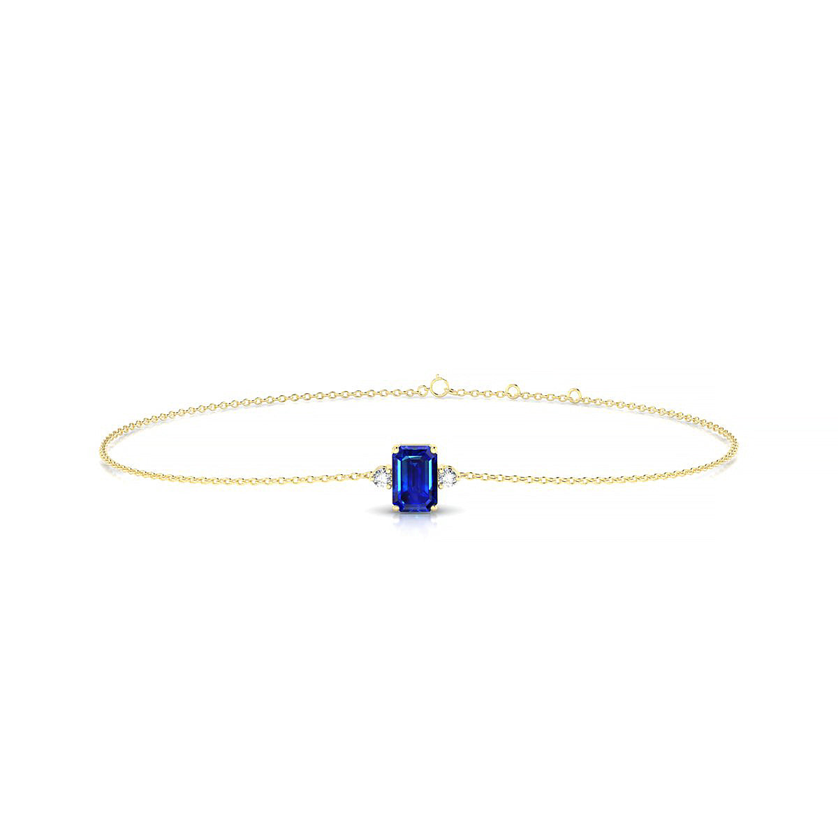 Sparkle | 18k Yellow Gold 6 x 4 mm Emerald Sapphire Bracelet