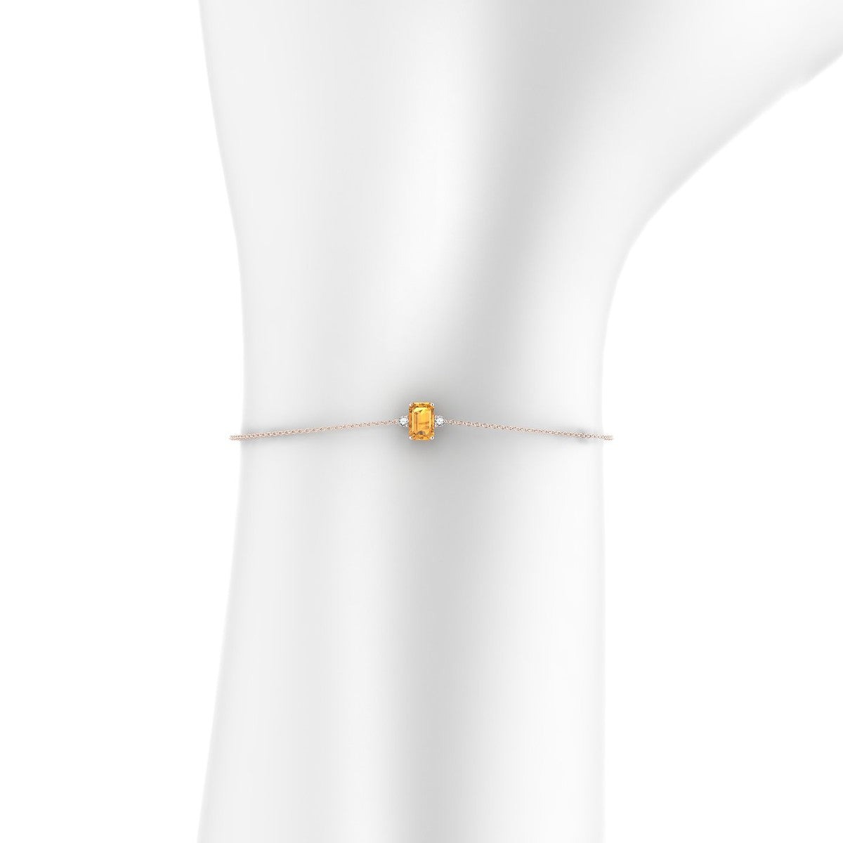 Sparkle | 18k Rose Gold 6 x 4 mm Emerald Citrine Bracelet