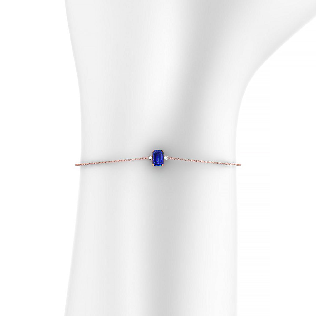 Sparkle | 18k Rose Gold 6 x 4 mm Emerald Sapphire Bracelet