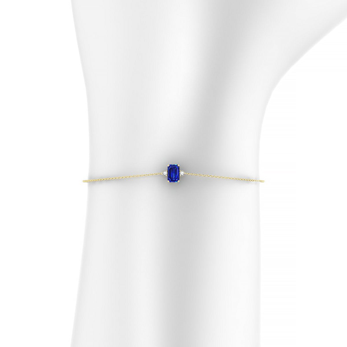 Sparkle | 18k Yellow Gold 6 x 4 mm Emerald Sapphire Bracelet