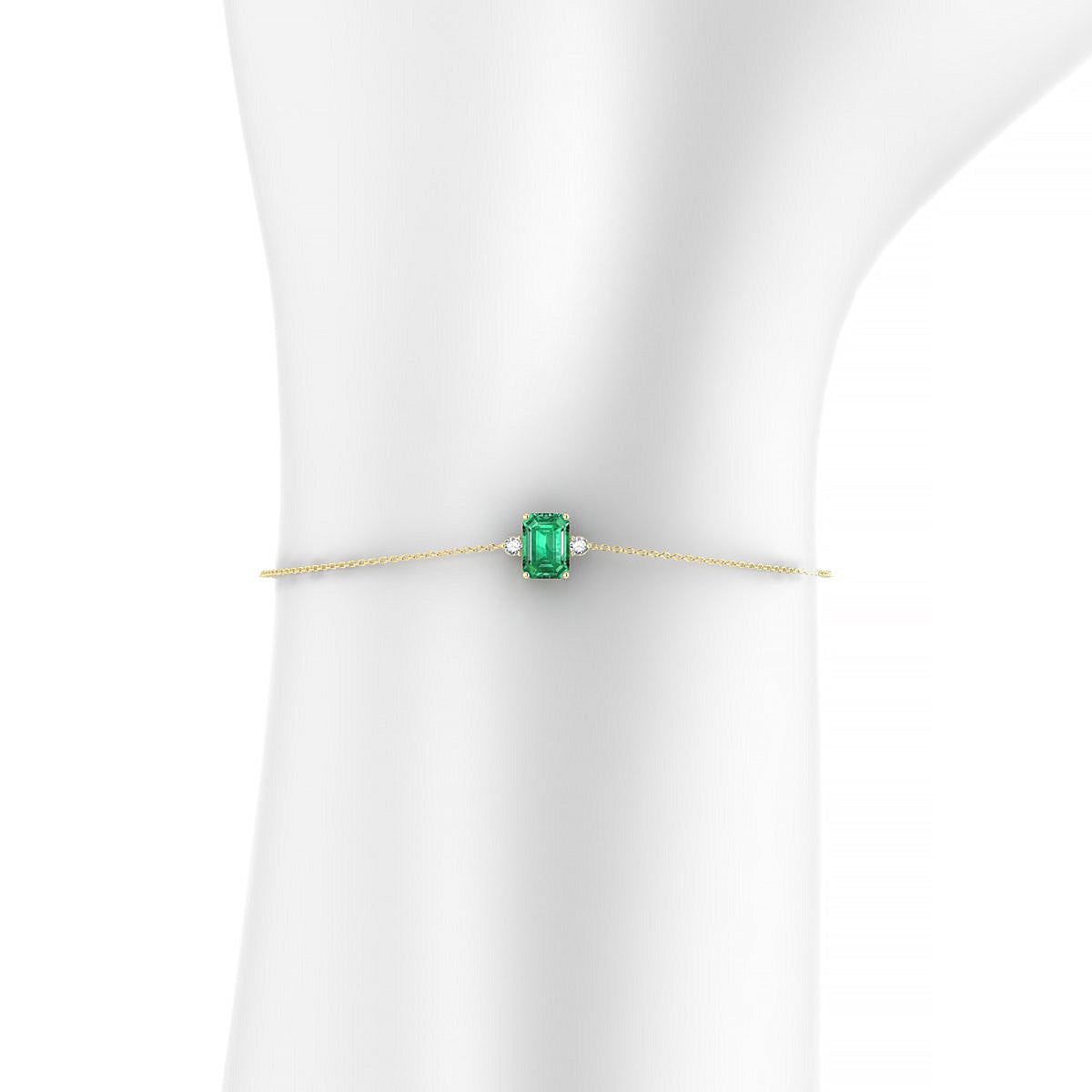 Sparkle | 18k Yellow Gold 7 x 5 mm Emerald Emerald Bracelet