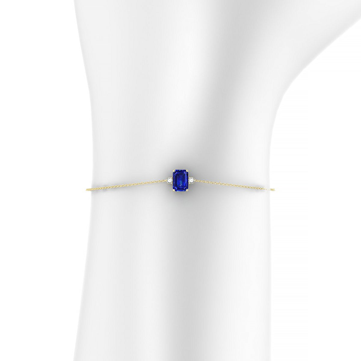 Sparkle | 18k Yellow Gold 7 x 5 mm Emerald Sapphire Bracelet