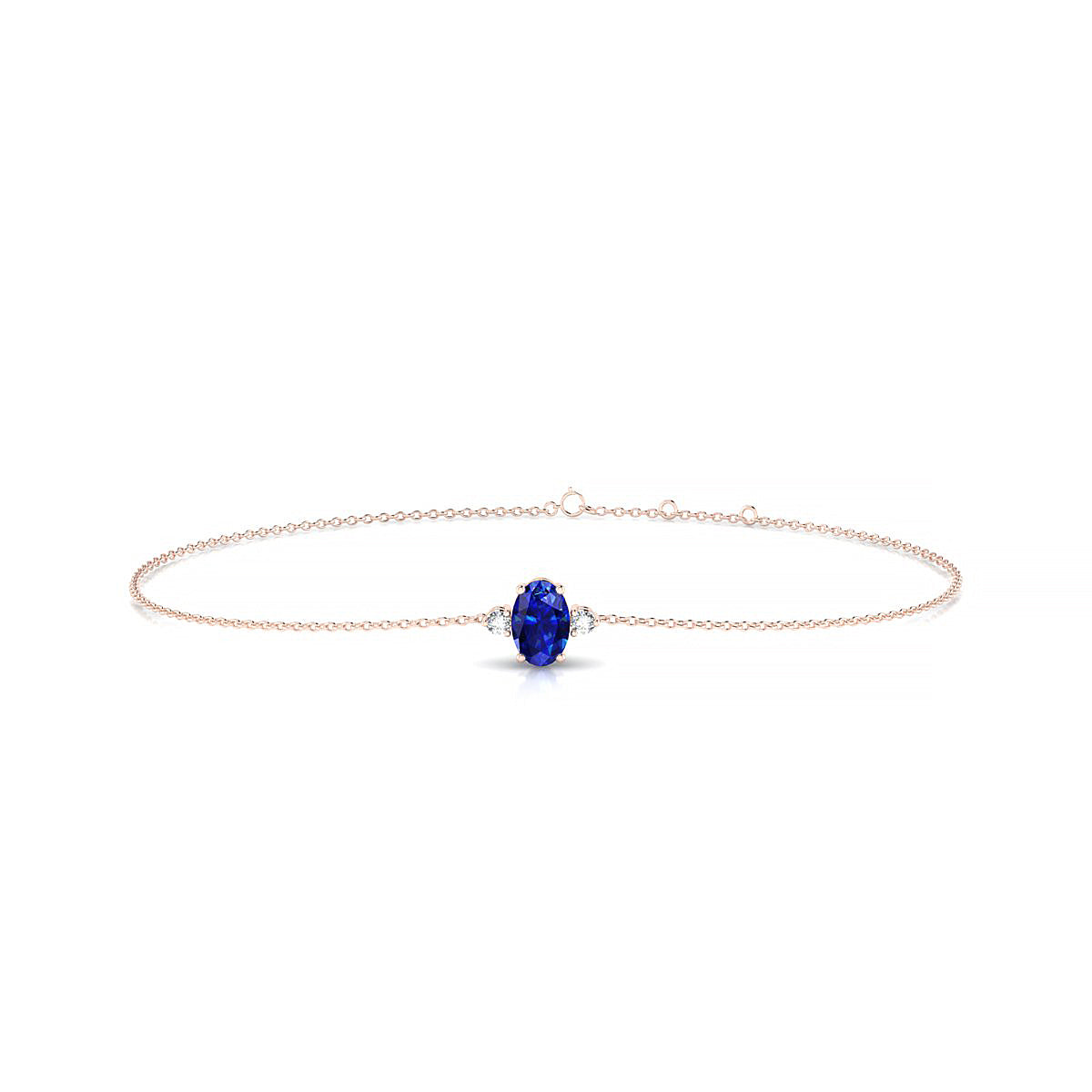 Sparkle | 18k Rose Gold 6 x 4 mm Oval Sapphire Bracelet