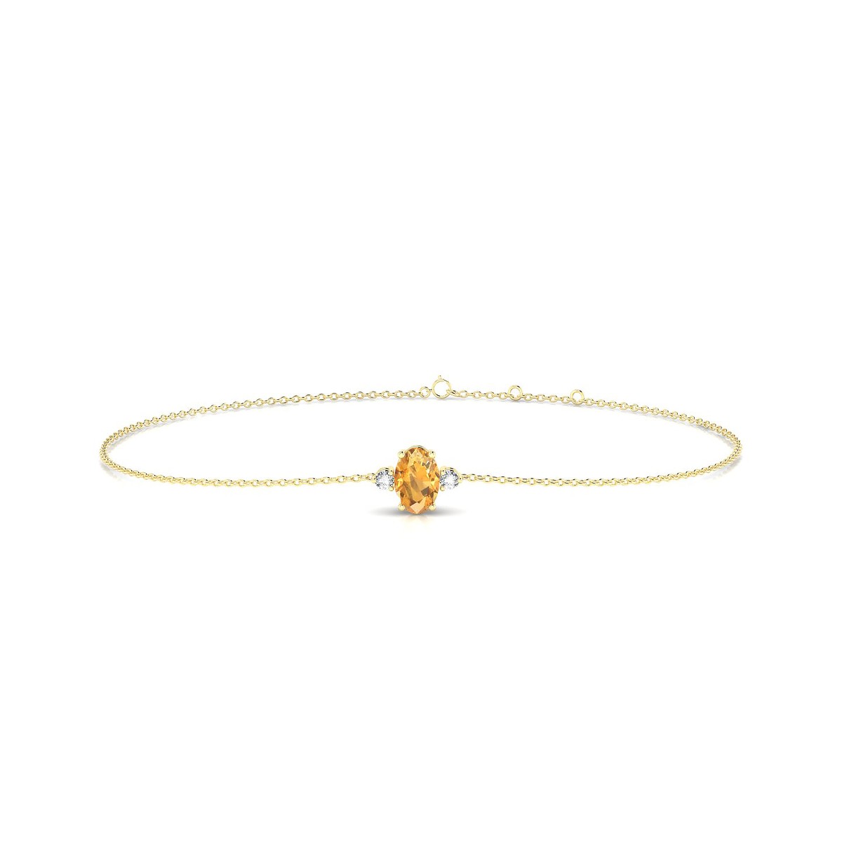 Sparkle | 18k Yellow Gold 6 x 4 mm Oval Citrine Bracelet