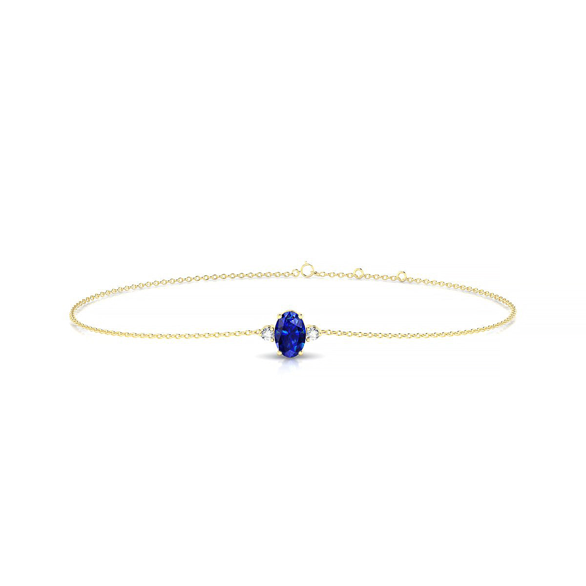 Sparkle | 18k Yellow Gold 6 x 4 mm Oval Sapphire Bracelet