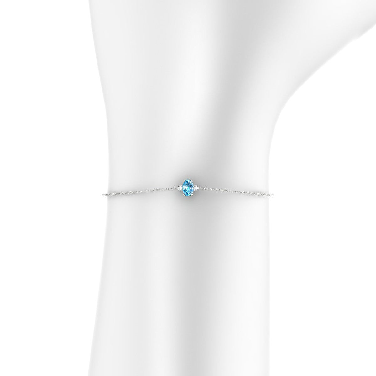 Sparkle | 18k White Gold 6 x 4 mm Oval Topaz Bracelet