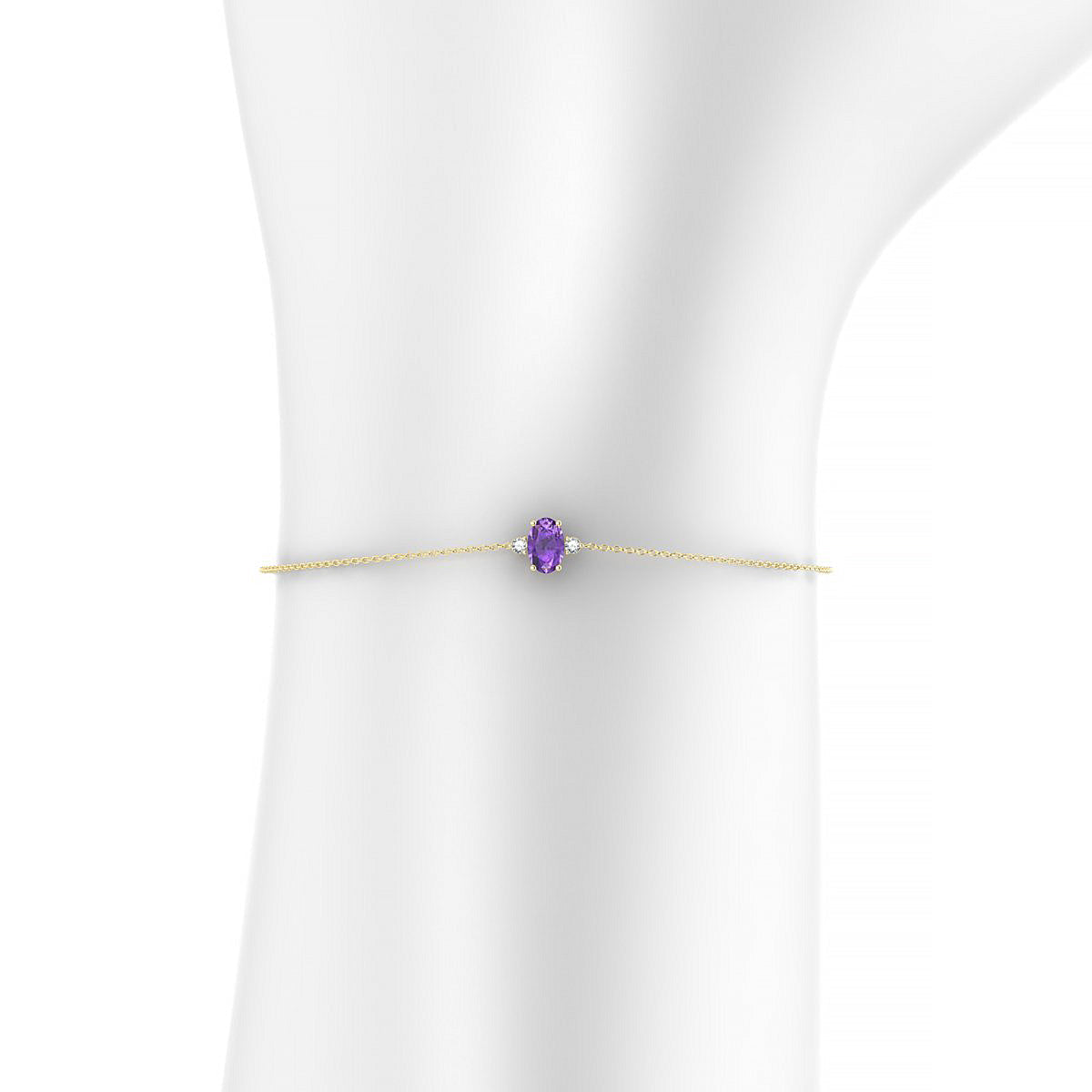 Sparkle | 18k Yellow Gold 6 x 4 mm Oval Amethyst Bracelet