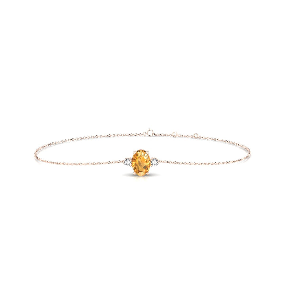 Sparkle | 18k Rose Gold 7 x 5 mm Oval Citrine Bracelet