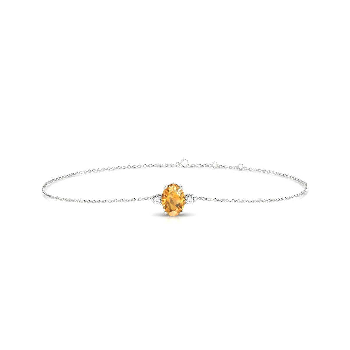 Sparkle | 18k White Gold 7 x 5 mm Oval Citrine Bracelet