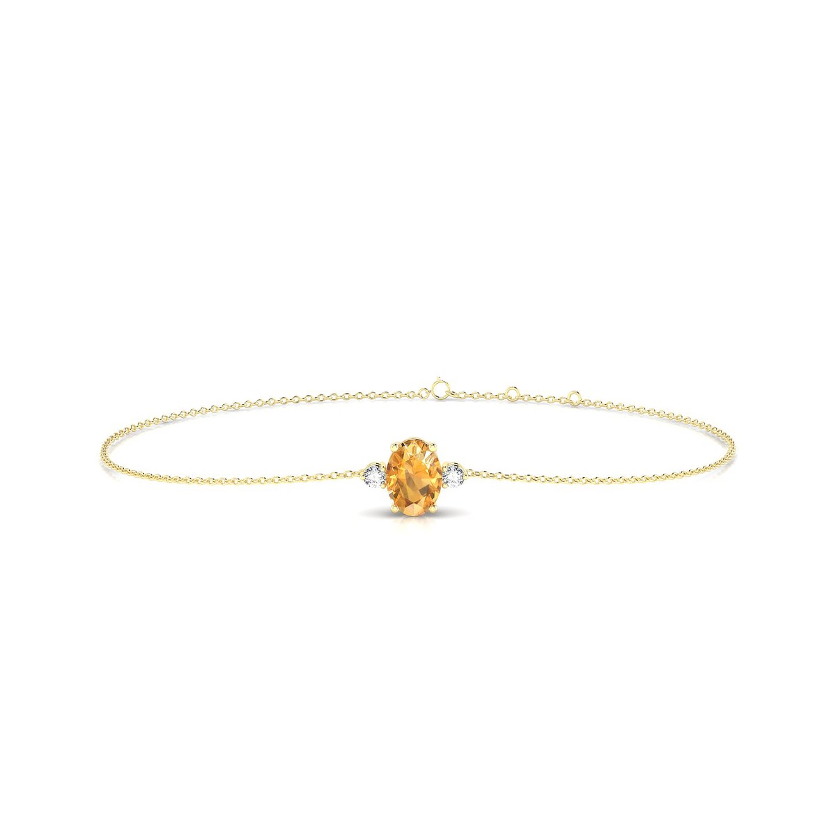 Sparkle | 18k Yellow Gold 7 x 5 mm Oval Citrine Bracelet