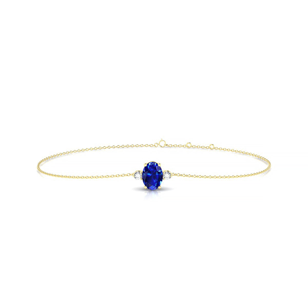 Sparkle | 18k Yellow Gold 7 x 5 mm Oval Sapphire Bracelet