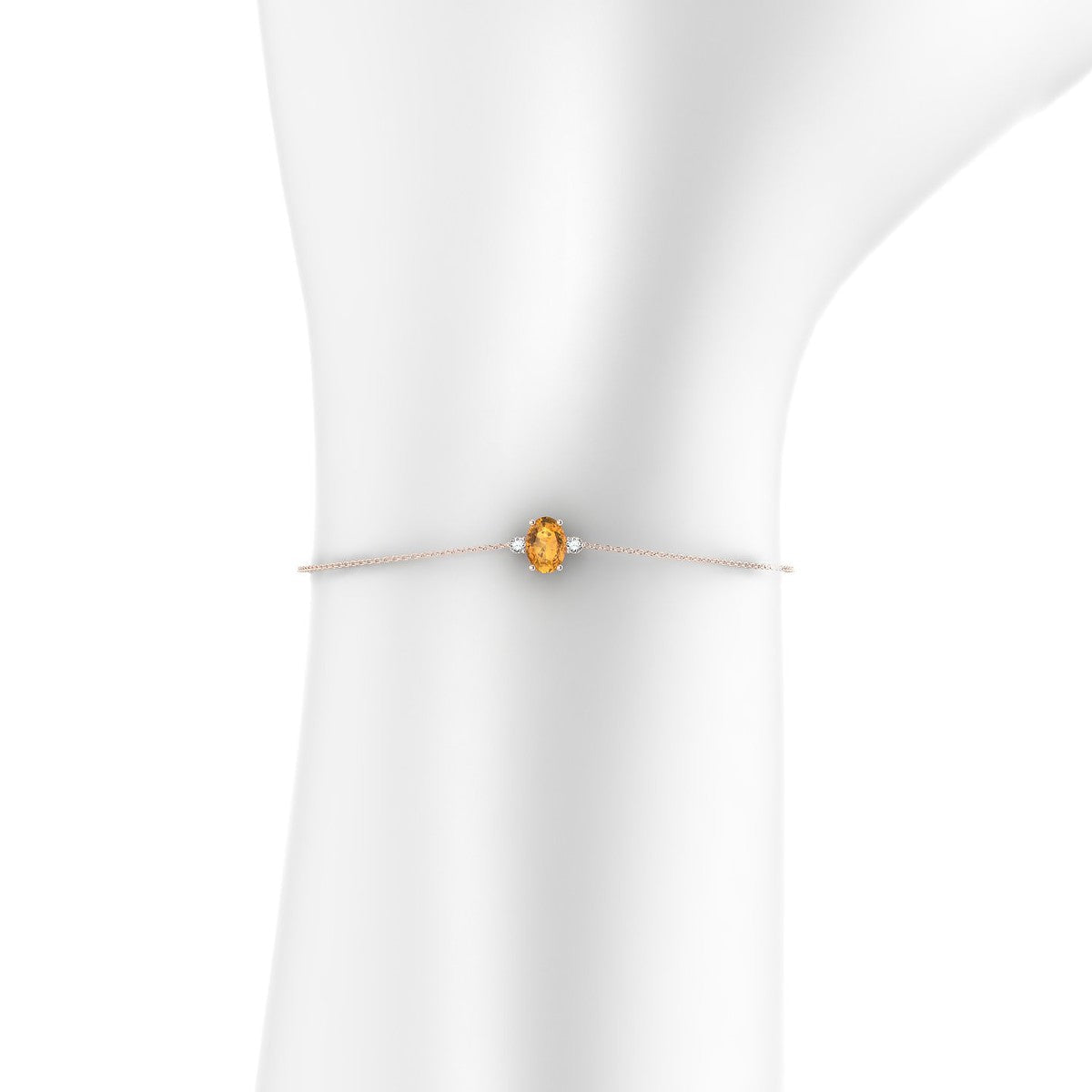 Sparkle | 18k Rose Gold 7 x 5 mm Oval Citrine Bracelet