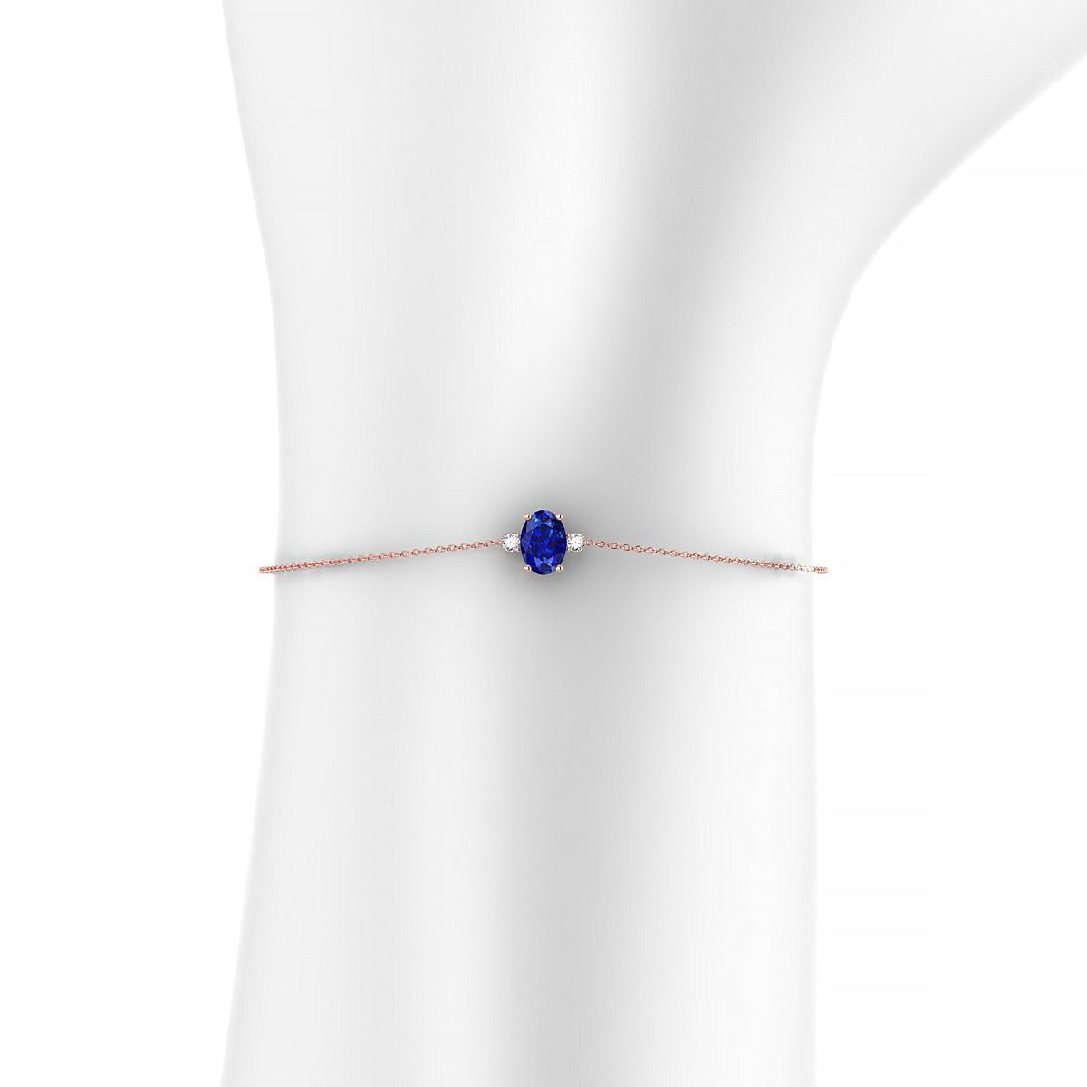Sparkle | 18k Rose Gold 7 x 5 mm Oval Sapphire Bracelet