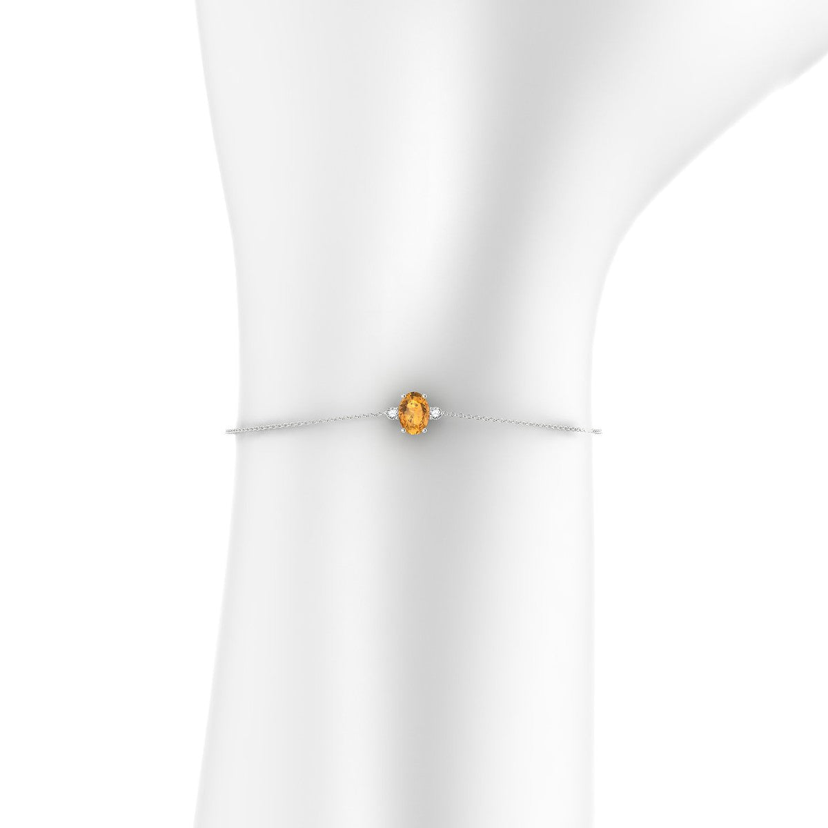Sparkle | 18k White Gold 7 x 5 mm Oval Citrine Bracelet