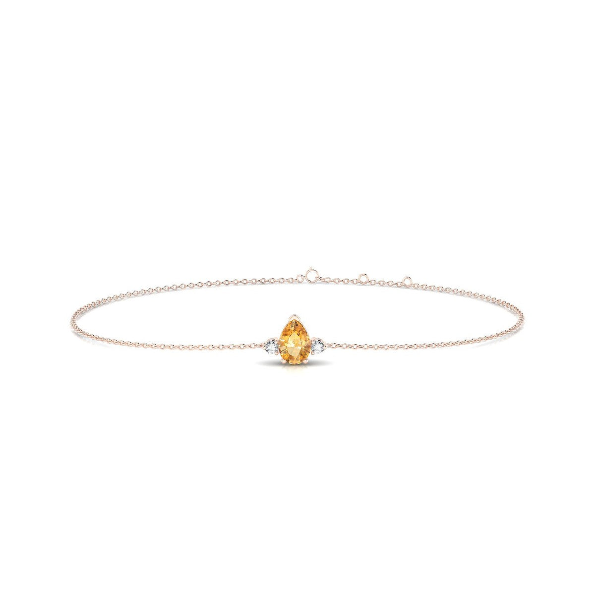 Sparkle | 18k Rose Gold 6 x 4 mm Pear Citrine Bracelet