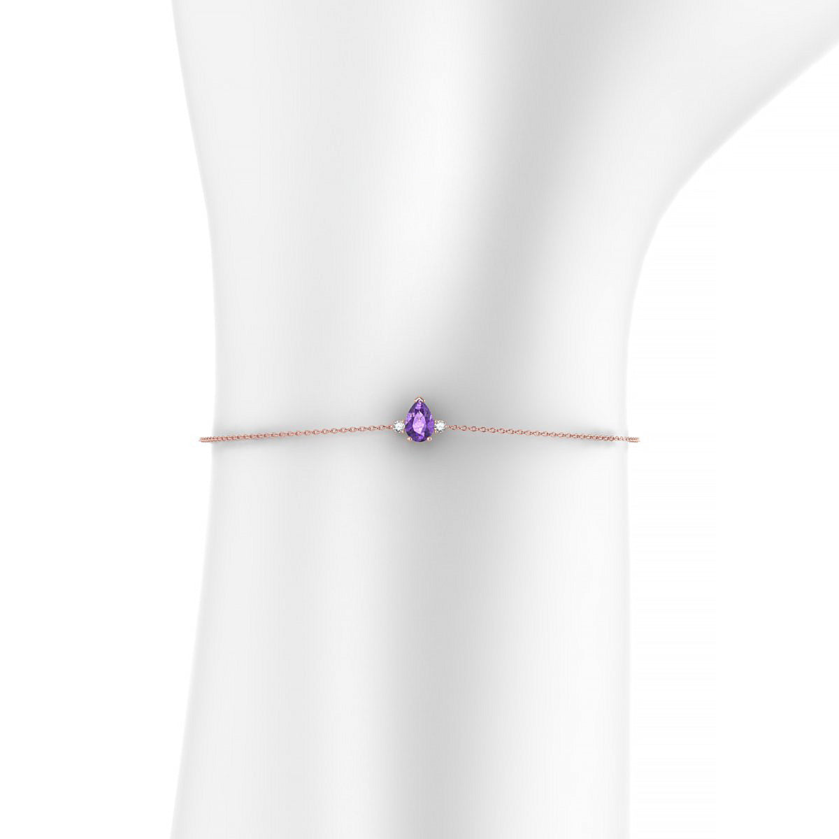 Sparkle | 18k Rose Gold 6 x 4 mm Pear Amethyst Bracelet