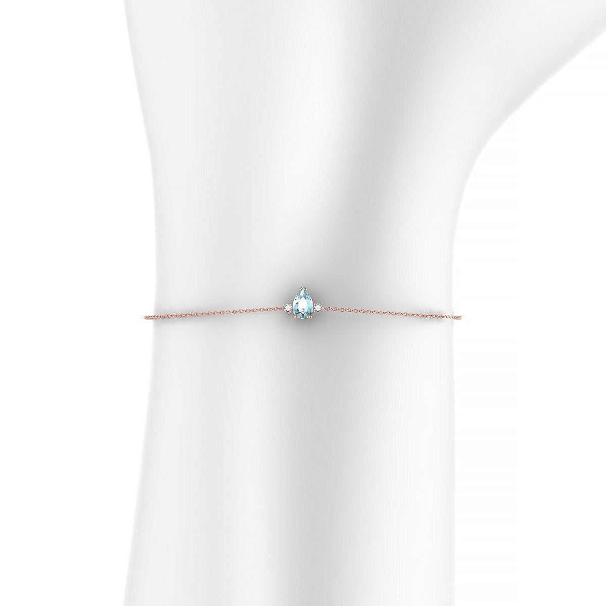Sparkle | 18k Rose Gold 6 x 4 mm Pear Aquamarine Bracelet