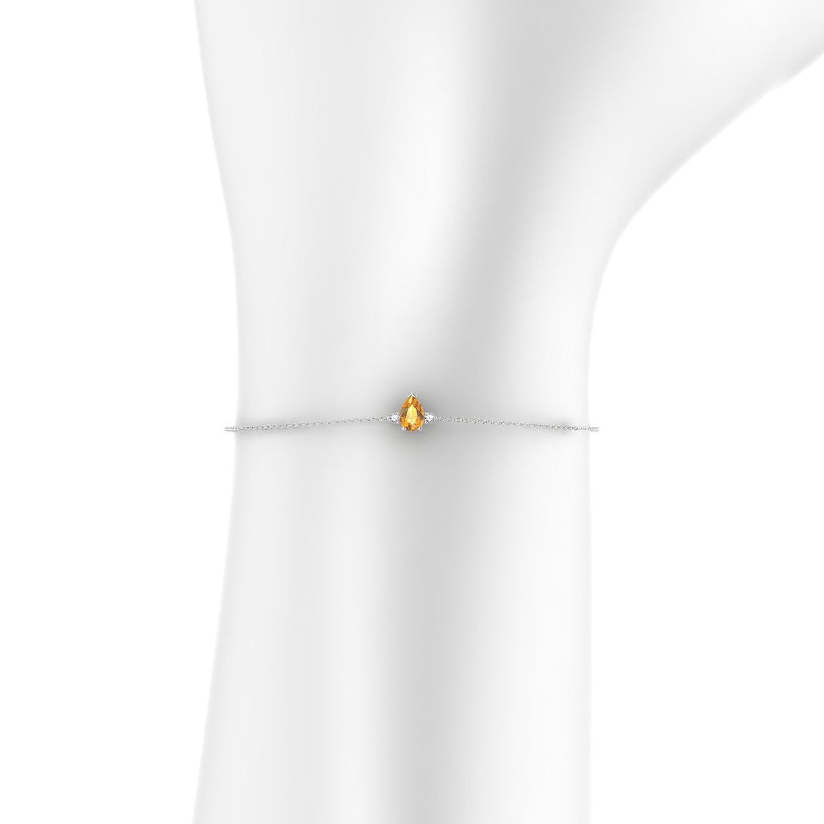 Sparkle | 18k White Gold 6 x 4 mm Pear Citrine Bracelet