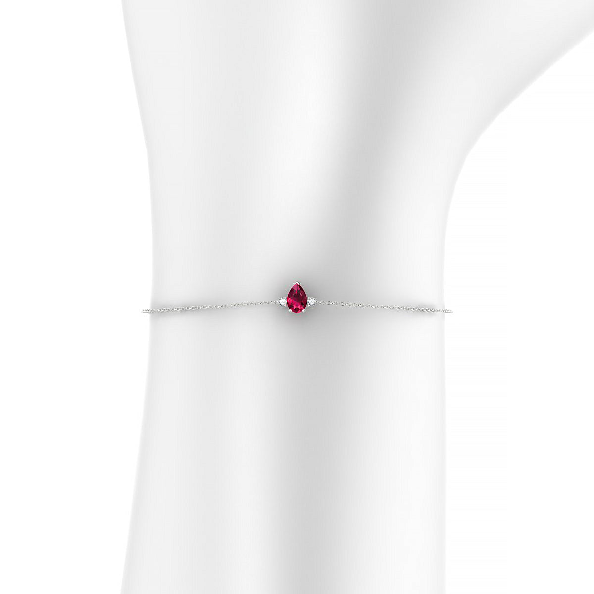 Sparkle | 18k White Gold 6 x 4 mm Pear Ruby Bracelet