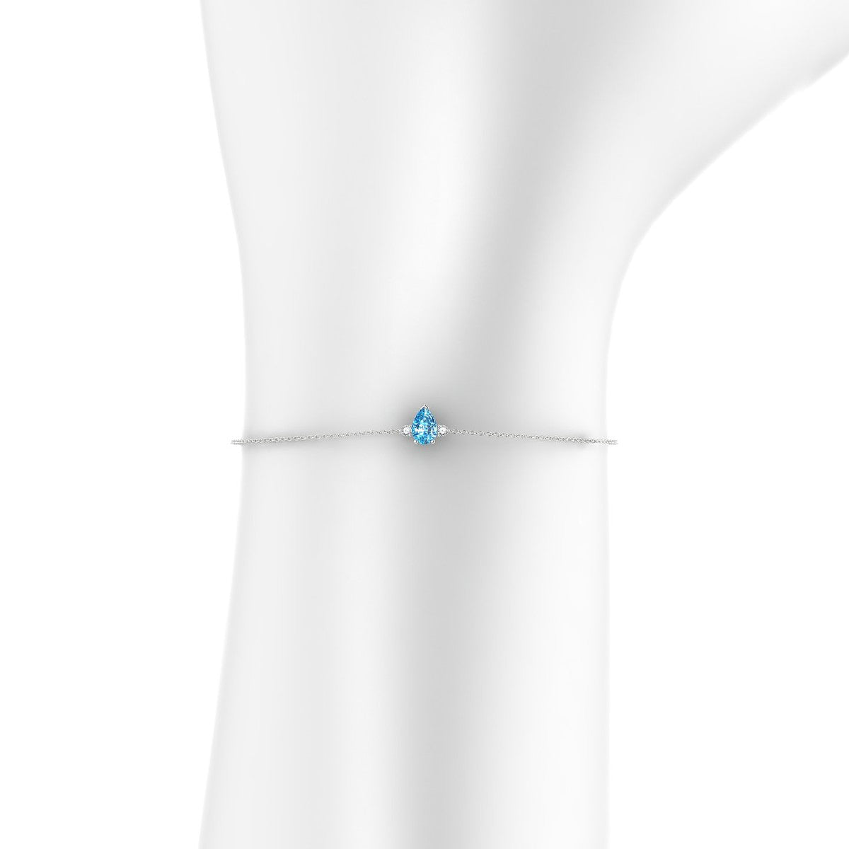 Sparkle | 18k White Gold 6 x 4 mm Pear Topaz Bracelet