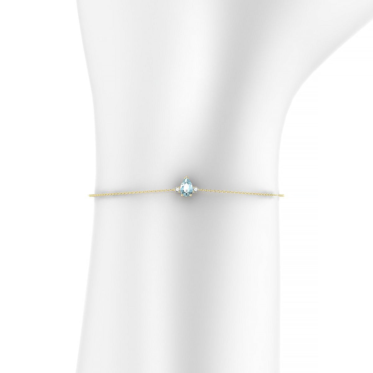 Sparkle | 18k Yellow Gold 6 x 4 mm Pear Aquamarine Bracelet