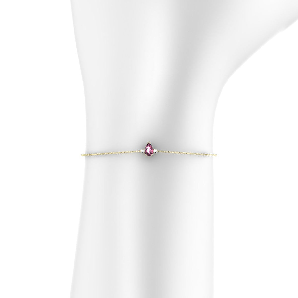 Sparkle | 18k Yellow Gold 6 x 4 mm Pear Rhodolite Bracelet