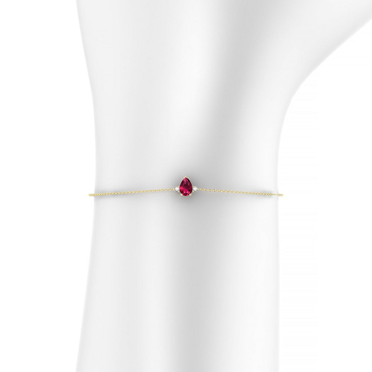Sparkle | 18k Yellow Gold 6 x 4 mm Pear Ruby Bracelet