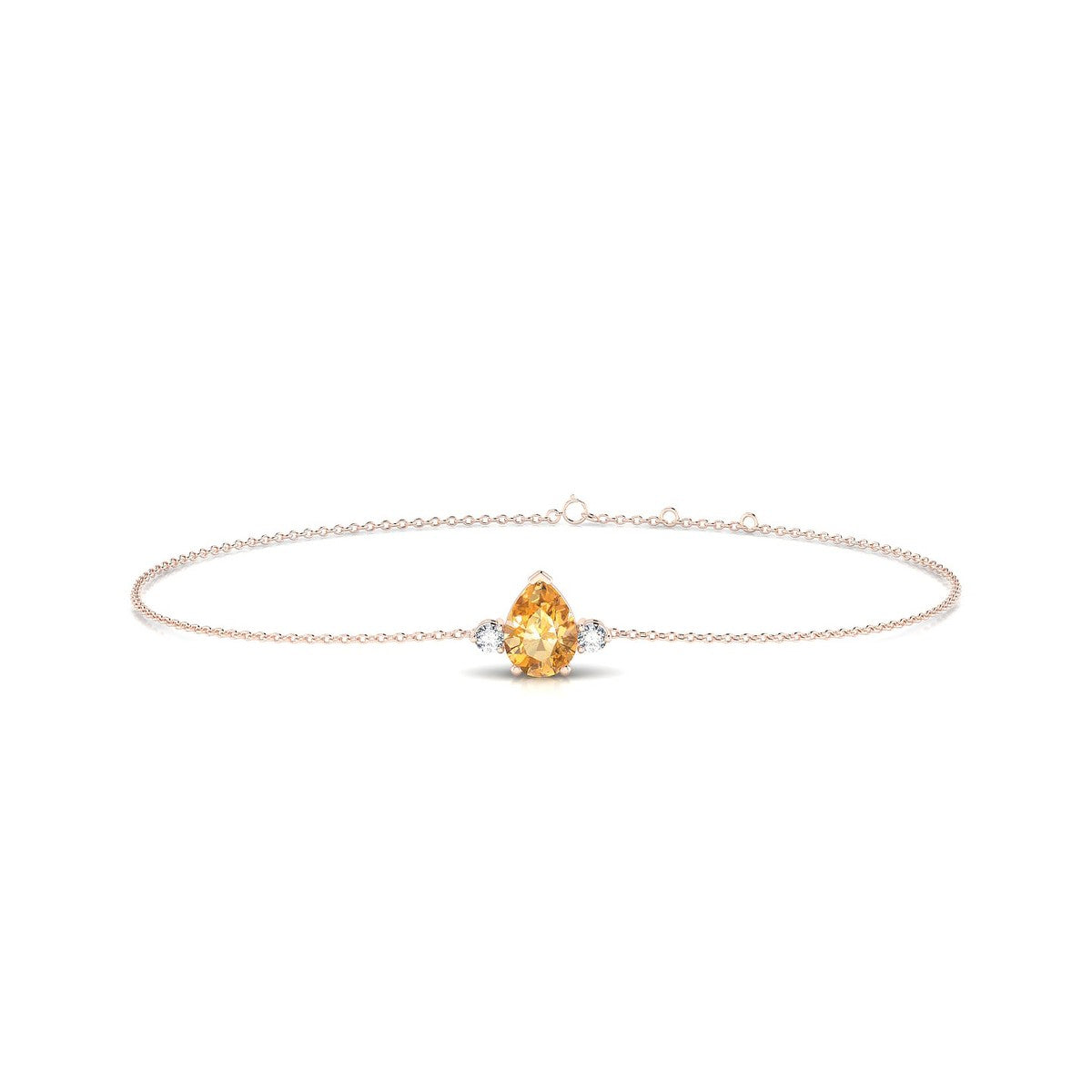 Sparkle | 18k Rose Gold 7 x 5 mm Pear Citrine Bracelet