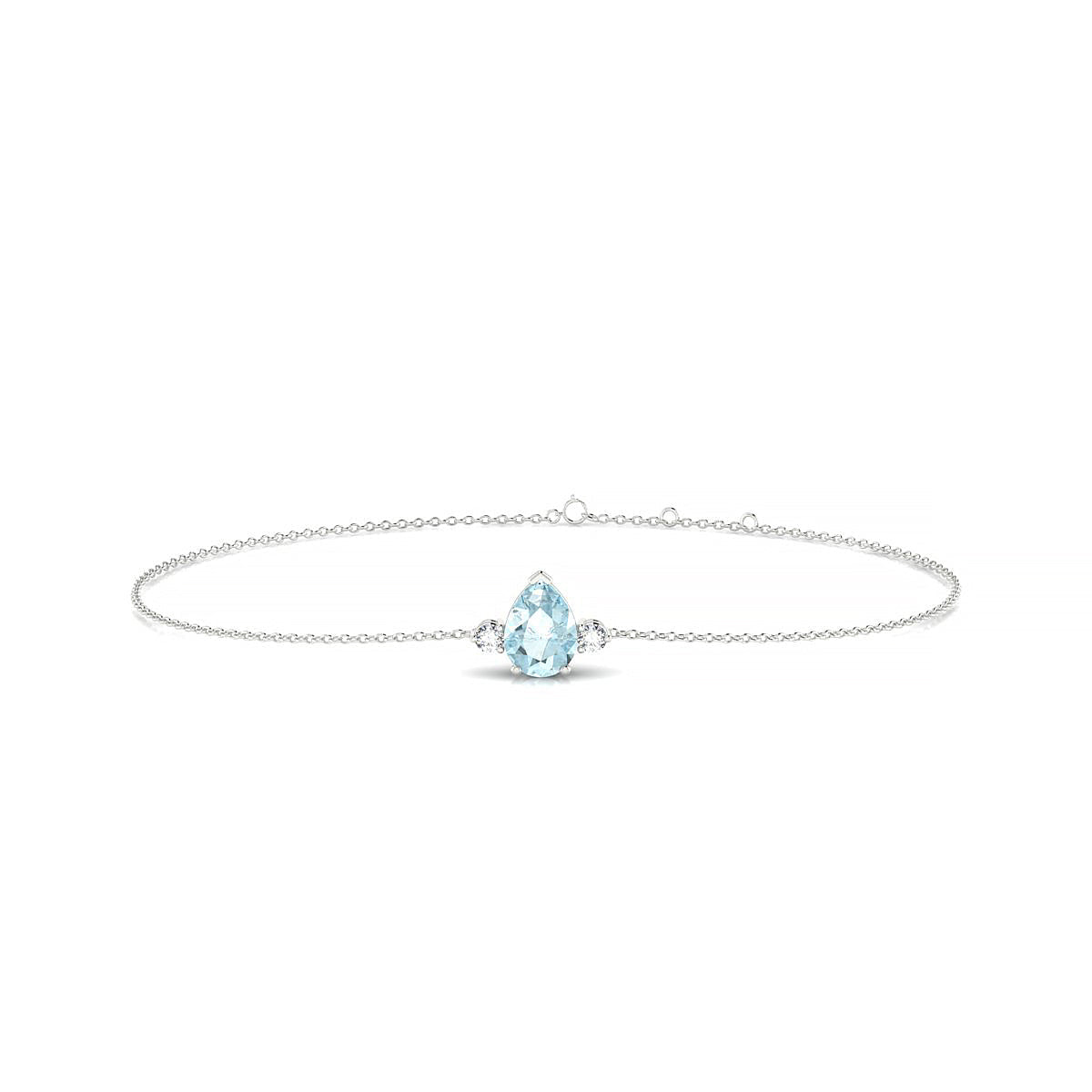 Sparkle | 18k White Gold 7 x 5 mm Pear Aquamarine Bracelet