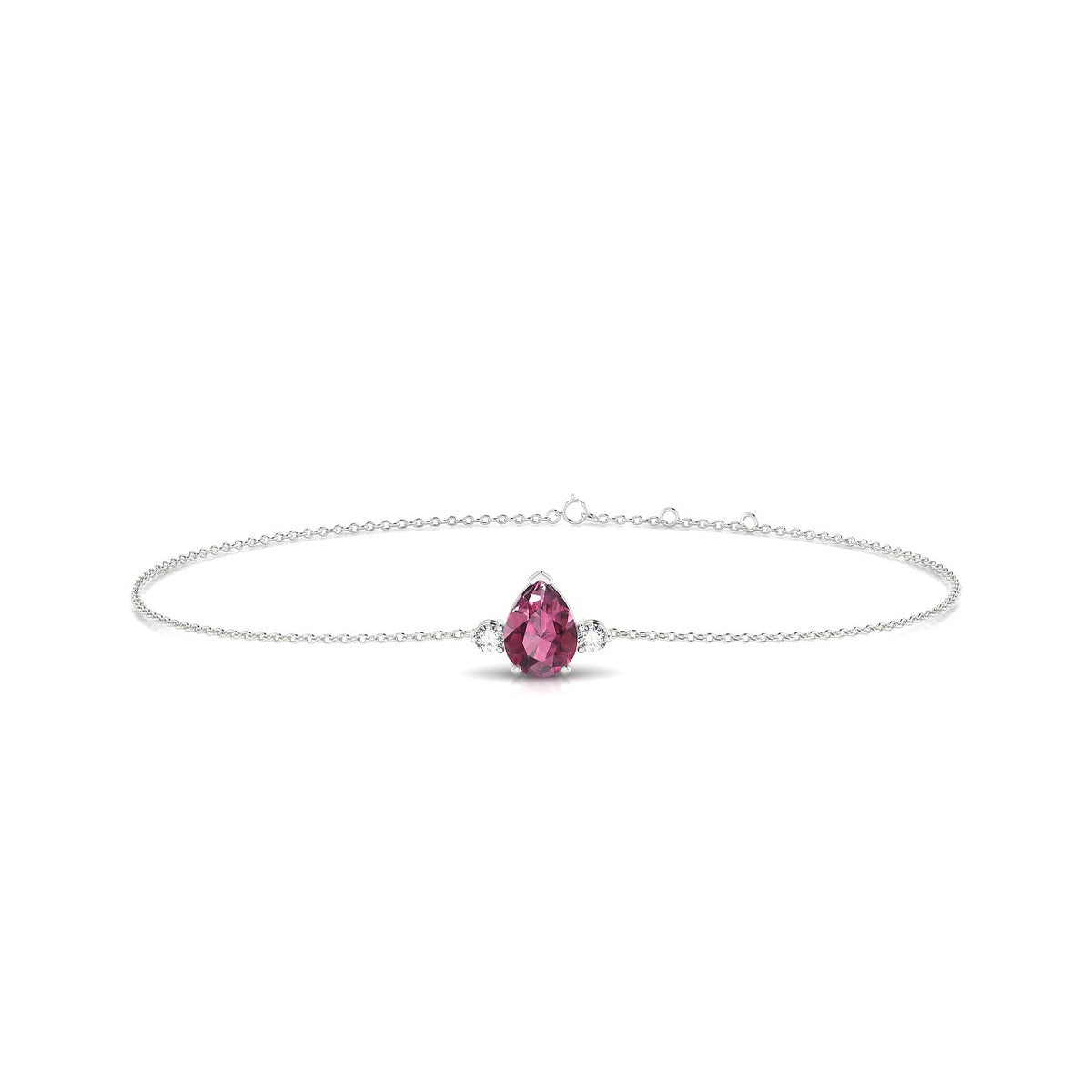 Sparkle | 18k White Gold 7 x 5 mm Pear Rhodolite Bracelet
